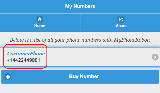 select phone number